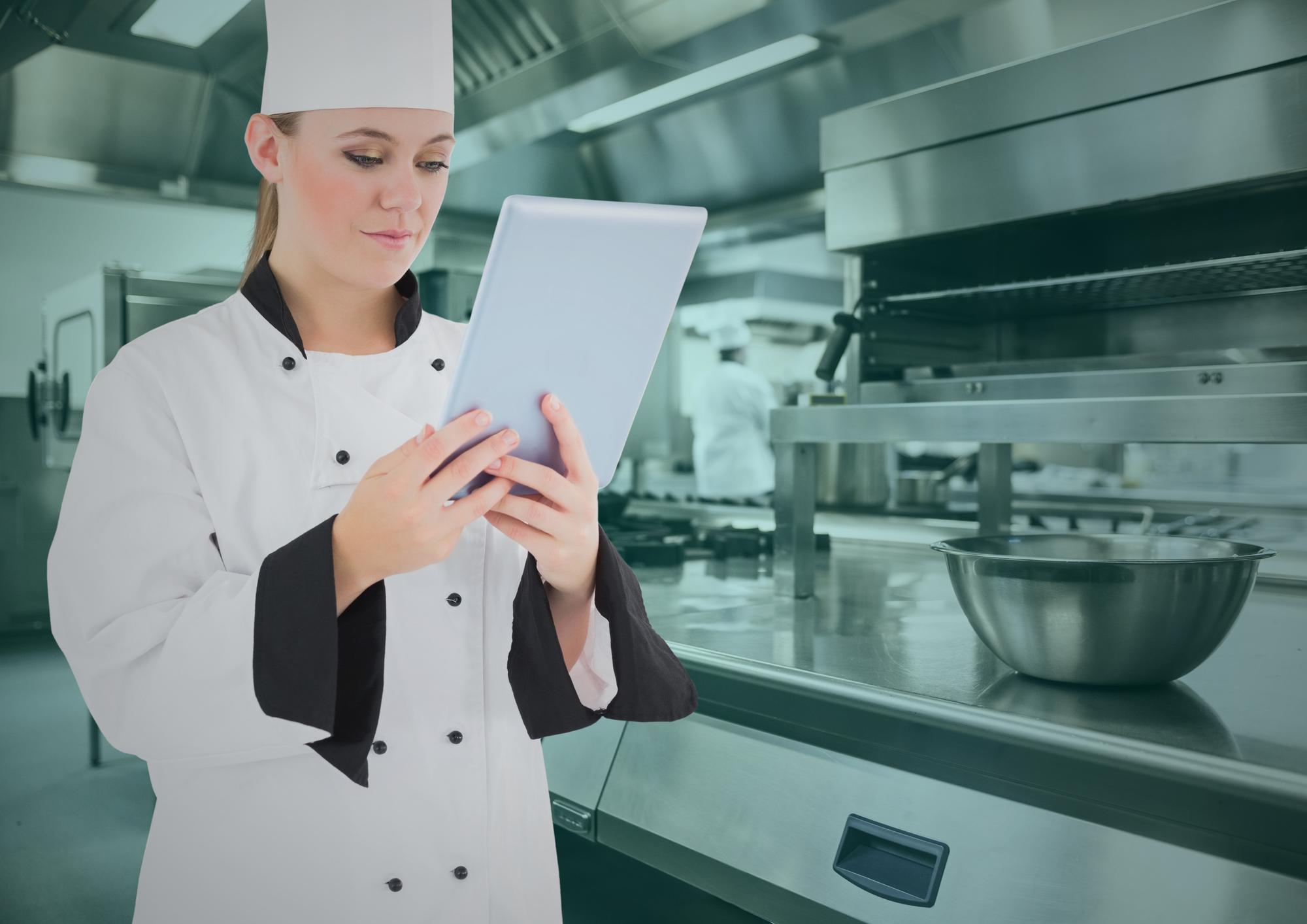 Operations lead with tablet
